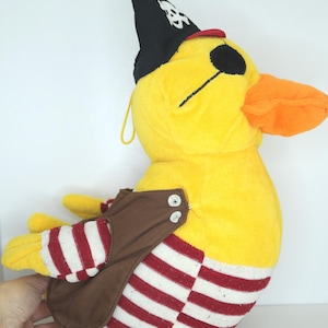 Pato de pelúcia pirata vintage | Novidade, bicho de pelúcia, boneco de pato amarelo de 30 cm