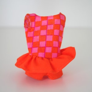 Vintage Mattel 1963 Swimsuit 'Twist 'n Turn TNT Sausage Curl Skipper' Orange 1105 Doll Outfit