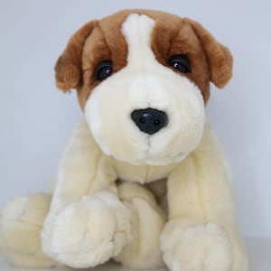Vintage Saint Bernard Puppy Dog by Keel Toys Simply Soft Collection - Stuffed Bean Bag Plushie