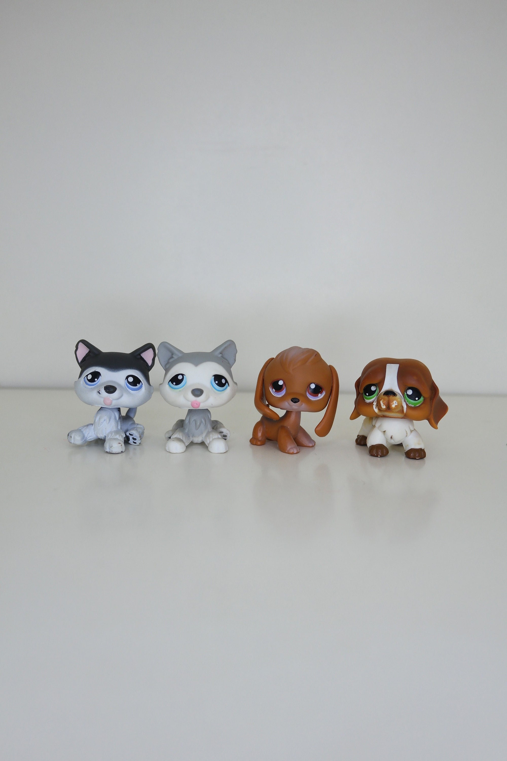 LPS CAT Old Littlest pet shop bobble head toys Puppy Cute Toys Mini Husky  Dog Baby #1683