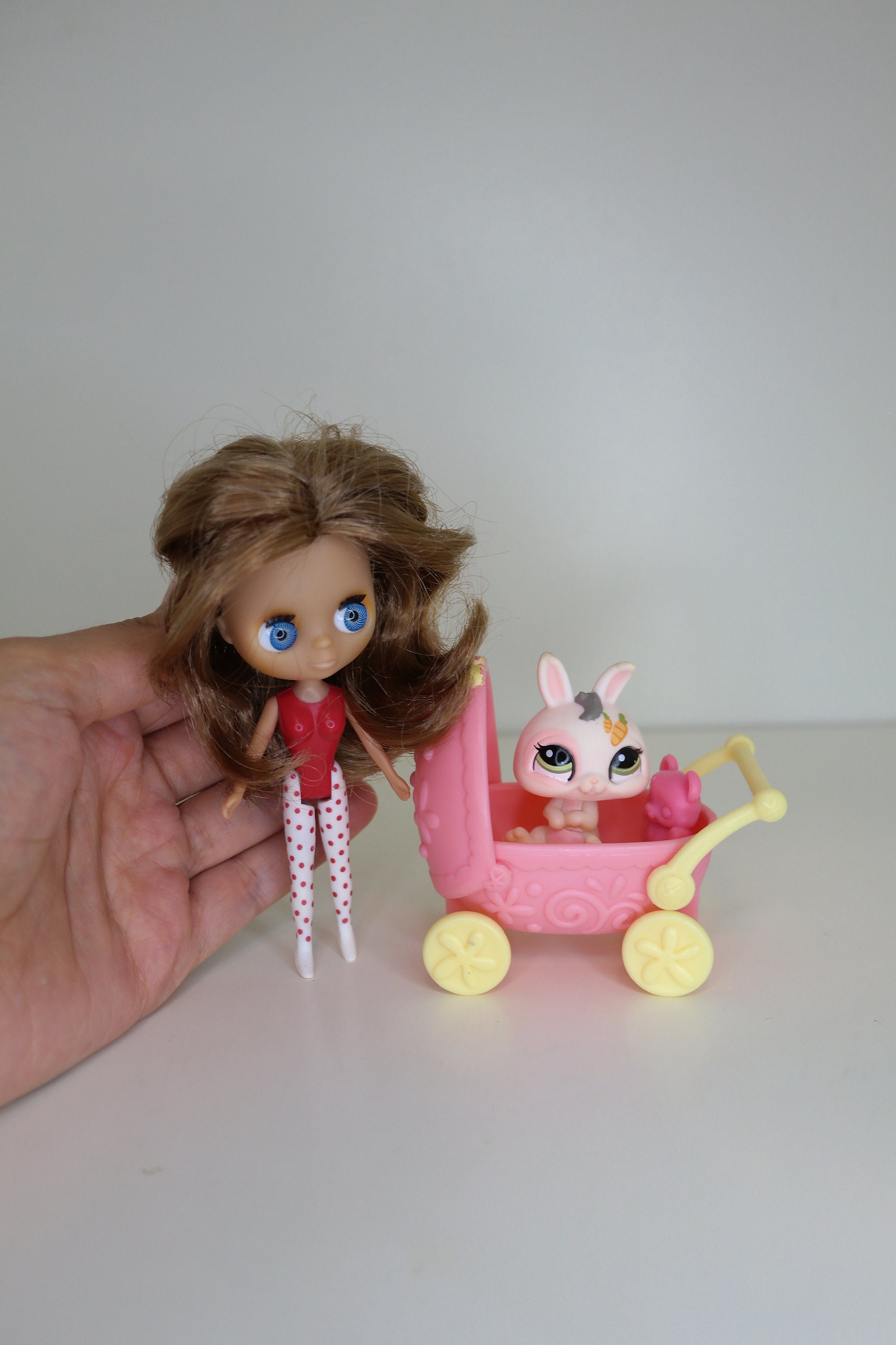 LPS Set: #1855 Rabbit, Blythe Doll \u0026 Pink Stroller - Etsy, image size:2000x3000