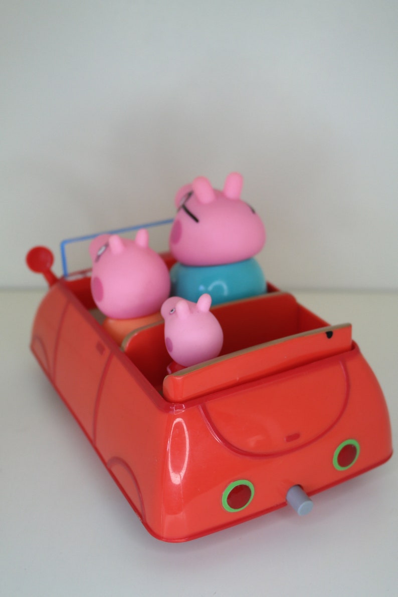 Peppa Pig Toy Red Car With Characters Inside Etsy