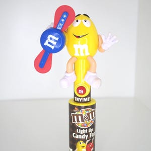 Vintage M&M's Character Fan - Lights Up - 2000s Candy Container Toy