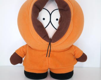 Vintage 1998 South Park Kenny plysch, Comedy Central Fun4All samlarobjekt retro memorabilia