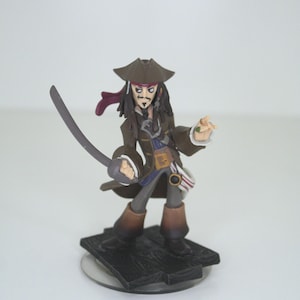 Captain Jack Sparrow Figure - Authentic Disney Infinity Toy Figurine The Pirates Of The Caribbean - Preloved Collectible - Fun Decor