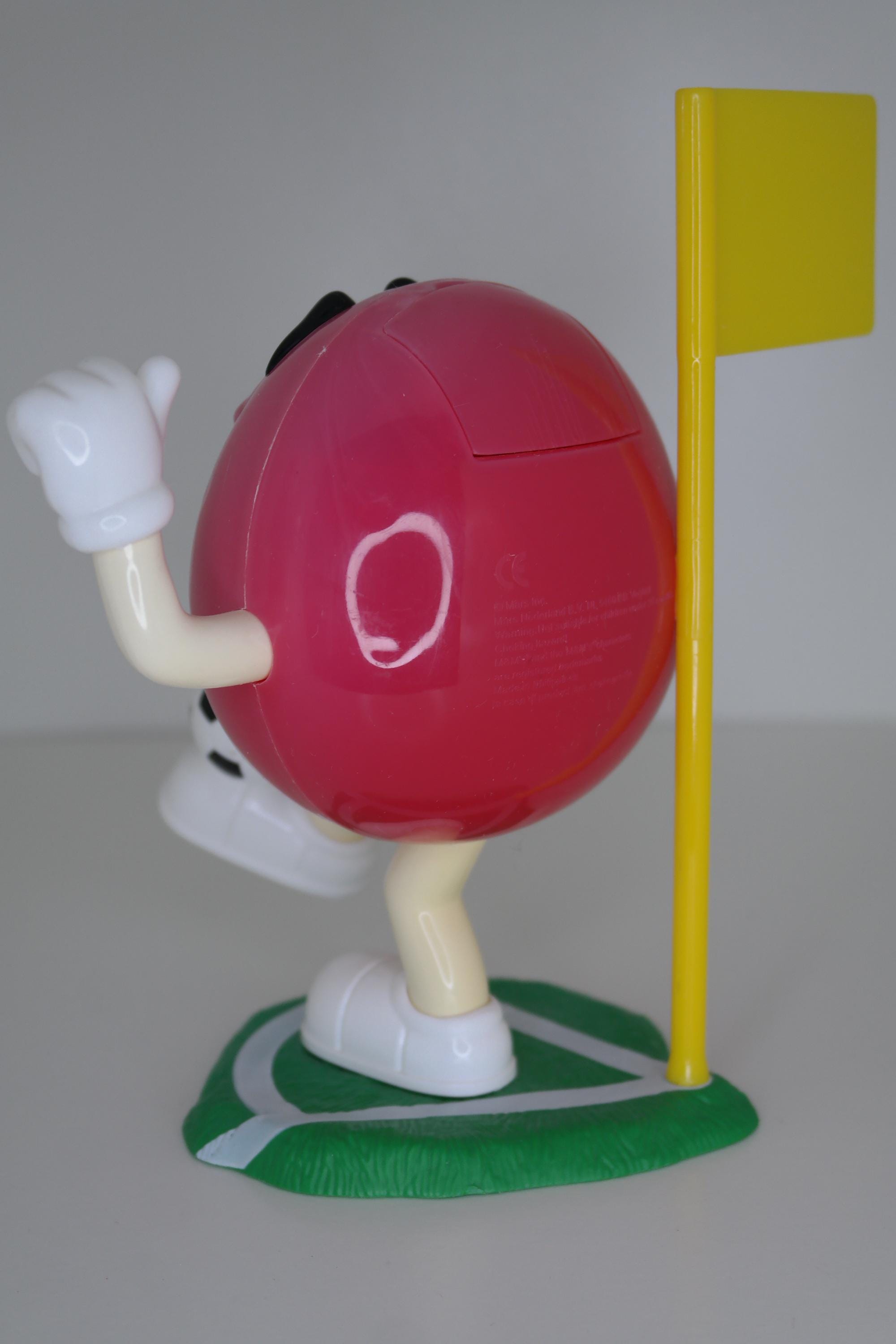 Vintage Red M&M Soccer Player Character Dispenser, Mars 