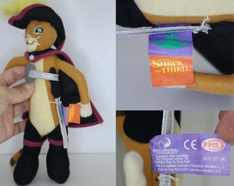 ヴィンテージシュレックぬいぐるみ：長靴をはいたネコまたはジンジャー