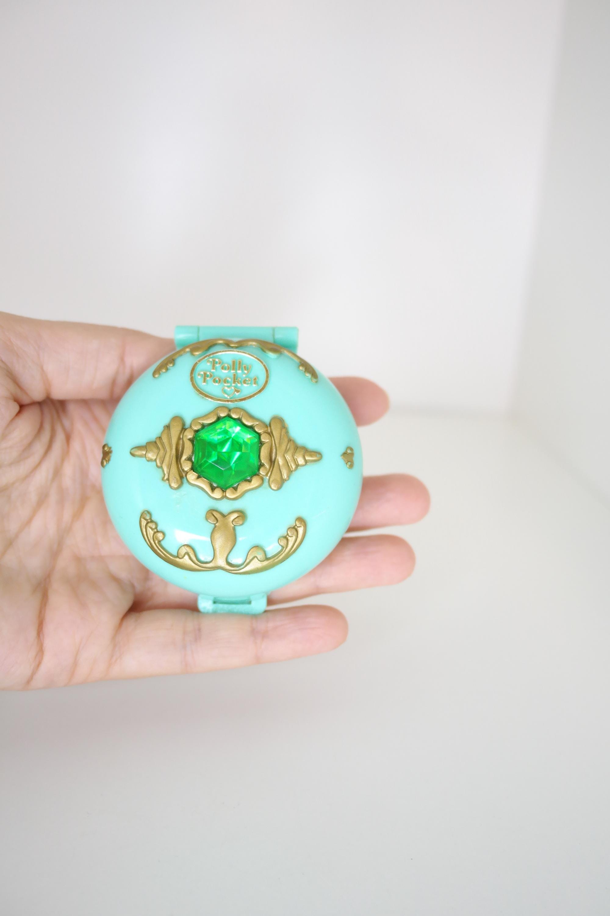 Vintage Polly Pocket Jeweled Forest: Bluebird - Green Compact