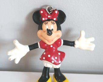 Figura vintage da Minnie Mouse da Disney de 1993 - Figura de chaveiro