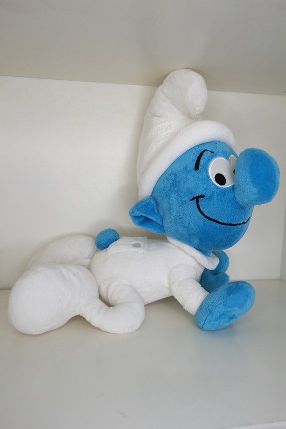 Large Smurf Plush Toy the Smurfs Laying Baby Smurf Soft Toy 19