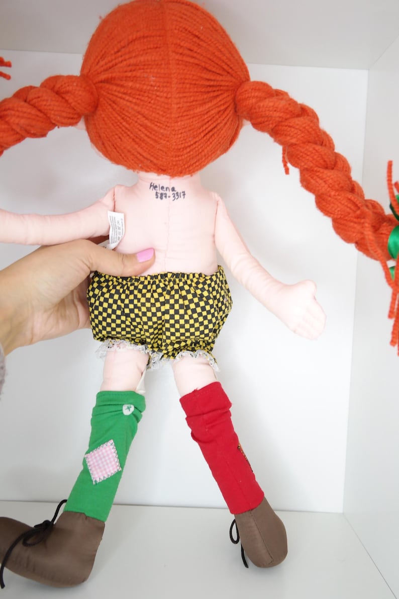 ヴィンテージ ピッピ・ロングストッキング ぬいぐるみ人形 - ソフトトイズ アストリッド・リンドグレーン - 17インチ 画像 5