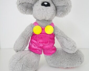 ヴィンテージ ディドル ぬいぐるみ | ピンクのオーバーオール | 18 cm