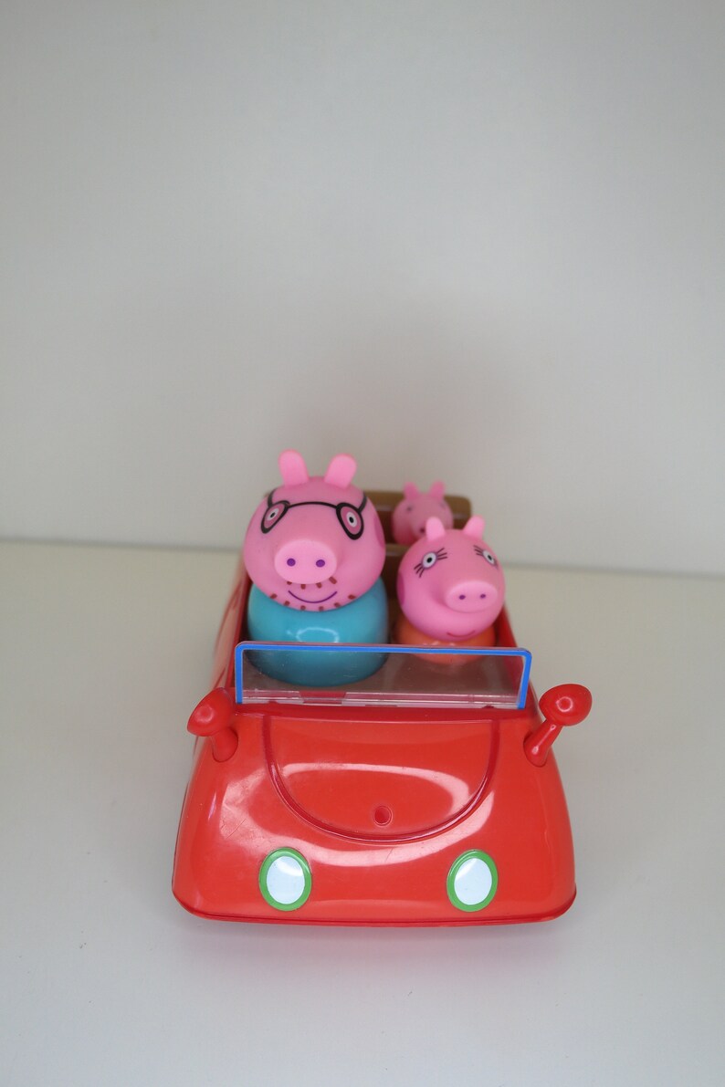 Peppa Pig Toy Red Car With Characters Inside Etsy