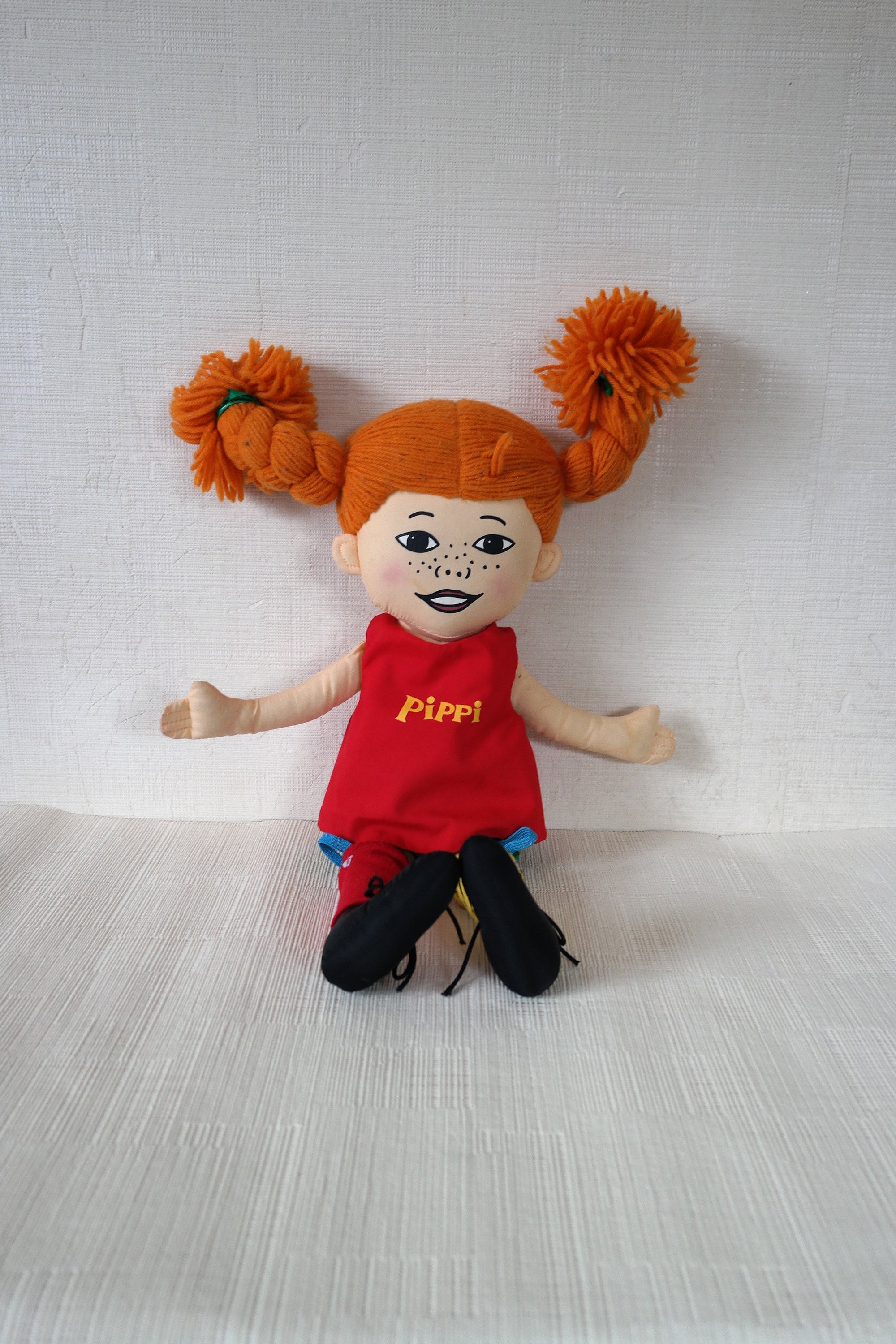 Vintage Pippi Dol Original Plush Doll by Softtoys Swedish
