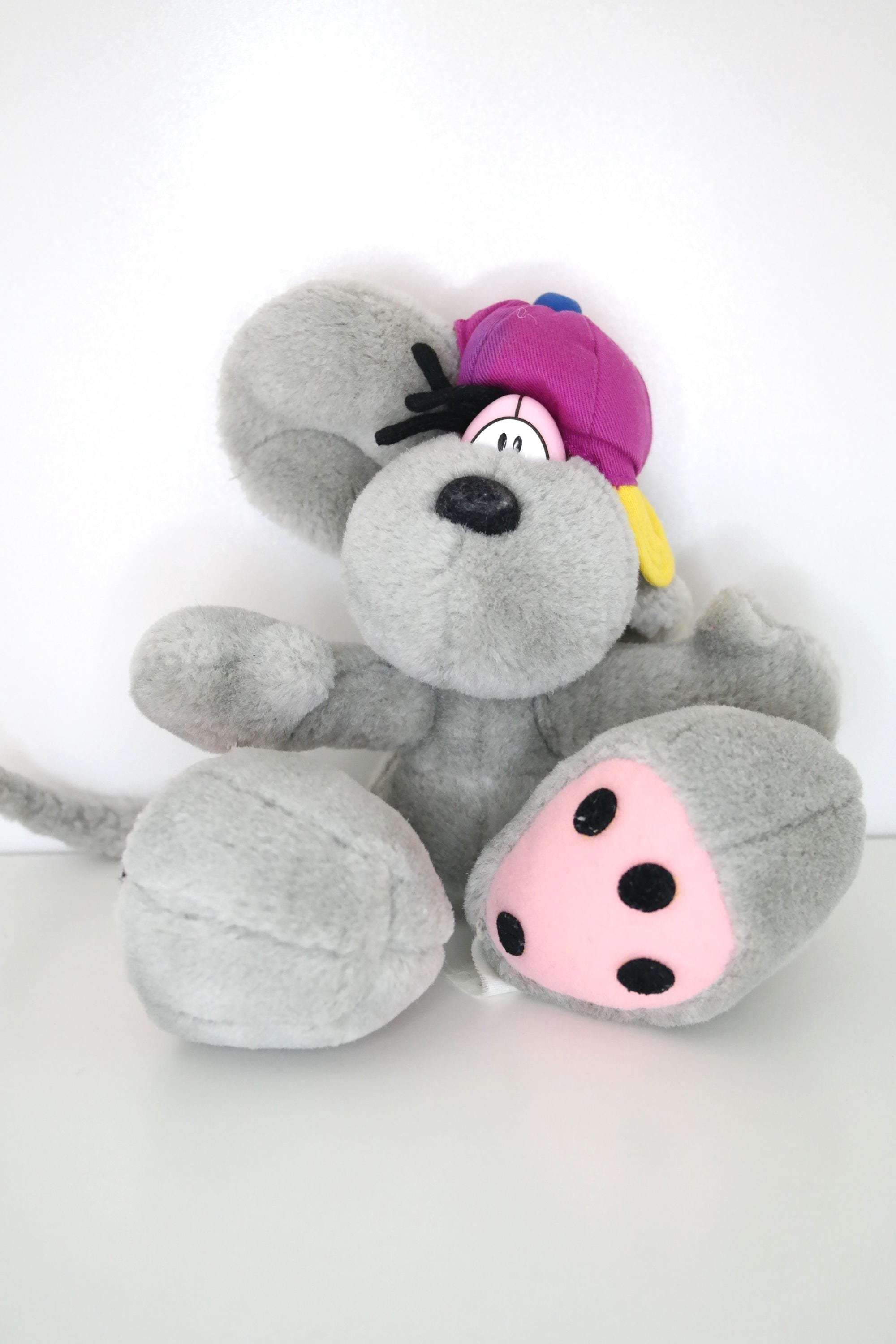 Vintage Diddl Plushie | Grey Color With Hat | Retro Thomas Goletz