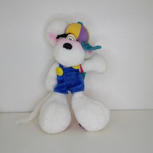 Diddl Plushie - Juguete de peluche vintage - Ratón blanco alto de 9 pulgadas - School Boy