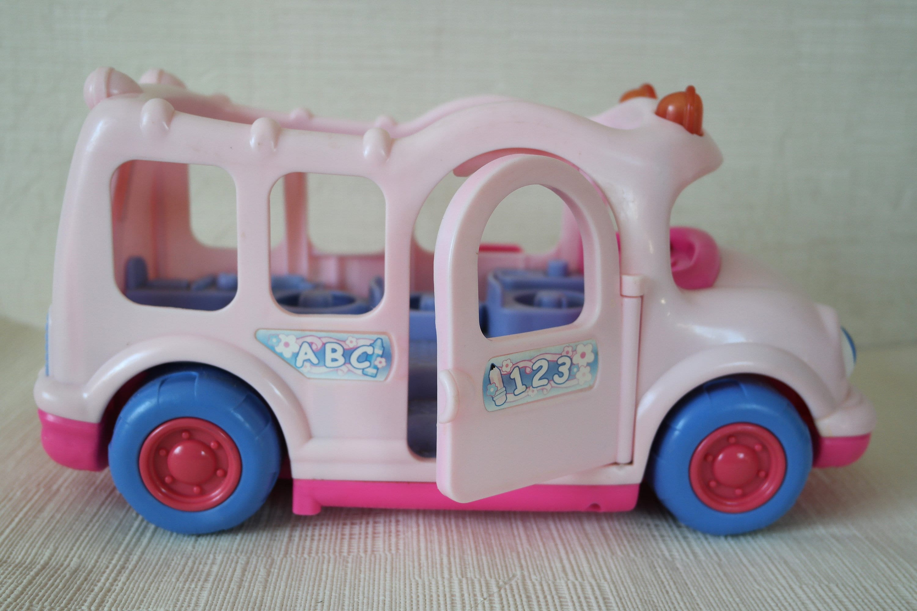 Fisher Price Pink ABC School Musical Bus Lil Movers Vintage Plastic Toy Working Condition Pre loved Batteries Are Not Included Etsy UK