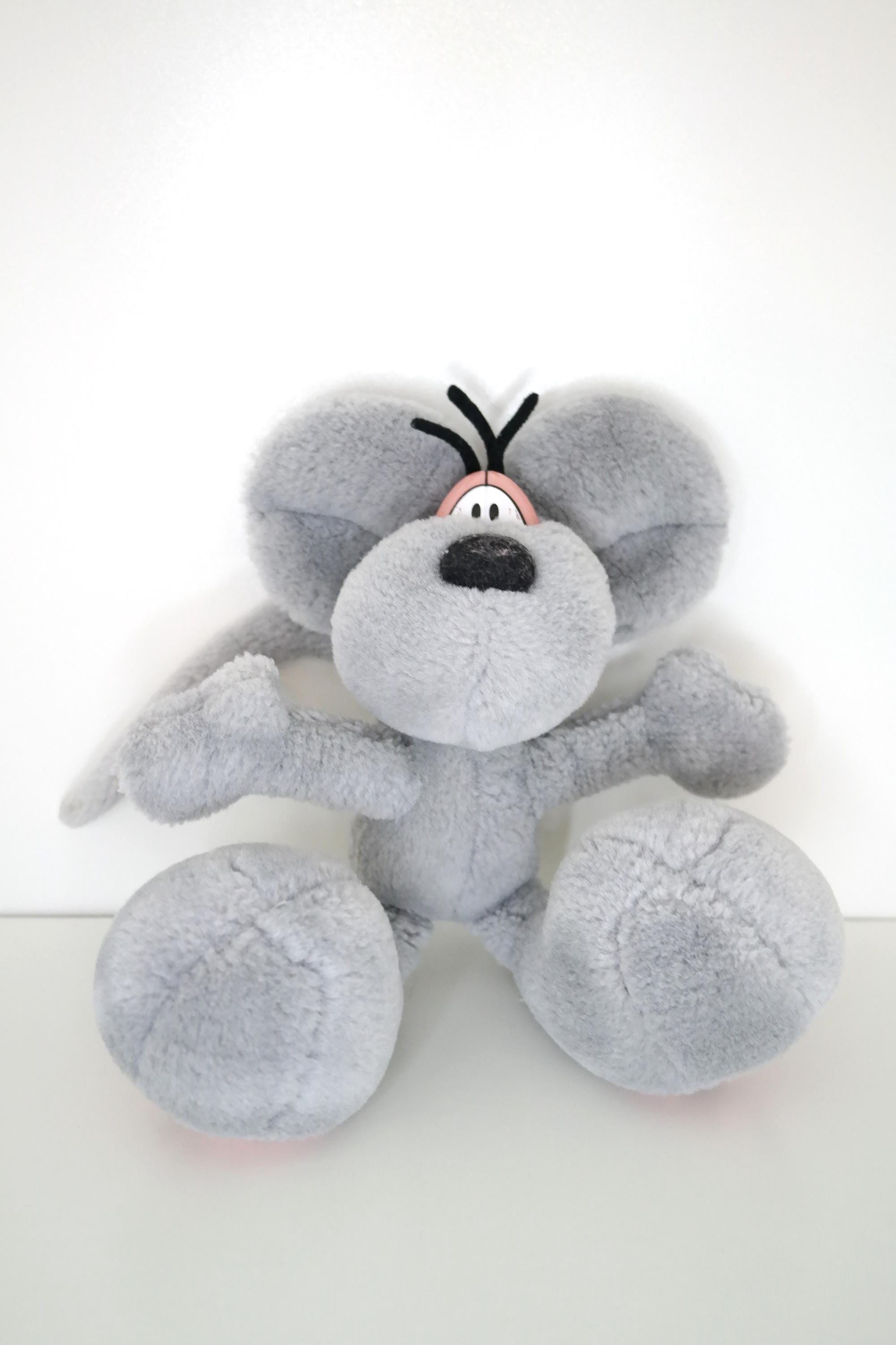 Vintage Diddl Plushie | Grey Color Variant | Retro Thomas Goletz