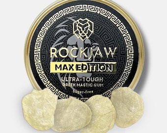 ROCKJAW® MAX Edition | Hand-Picked Ultra-Tough Greek Mastic Jawline Gum | Re-Chewable