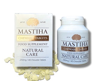Mastic/Mastiha Chewable Tablets 250mg - 40 Tablets - h.Pylori, Crohn&#39;s Disease & Stomach Health