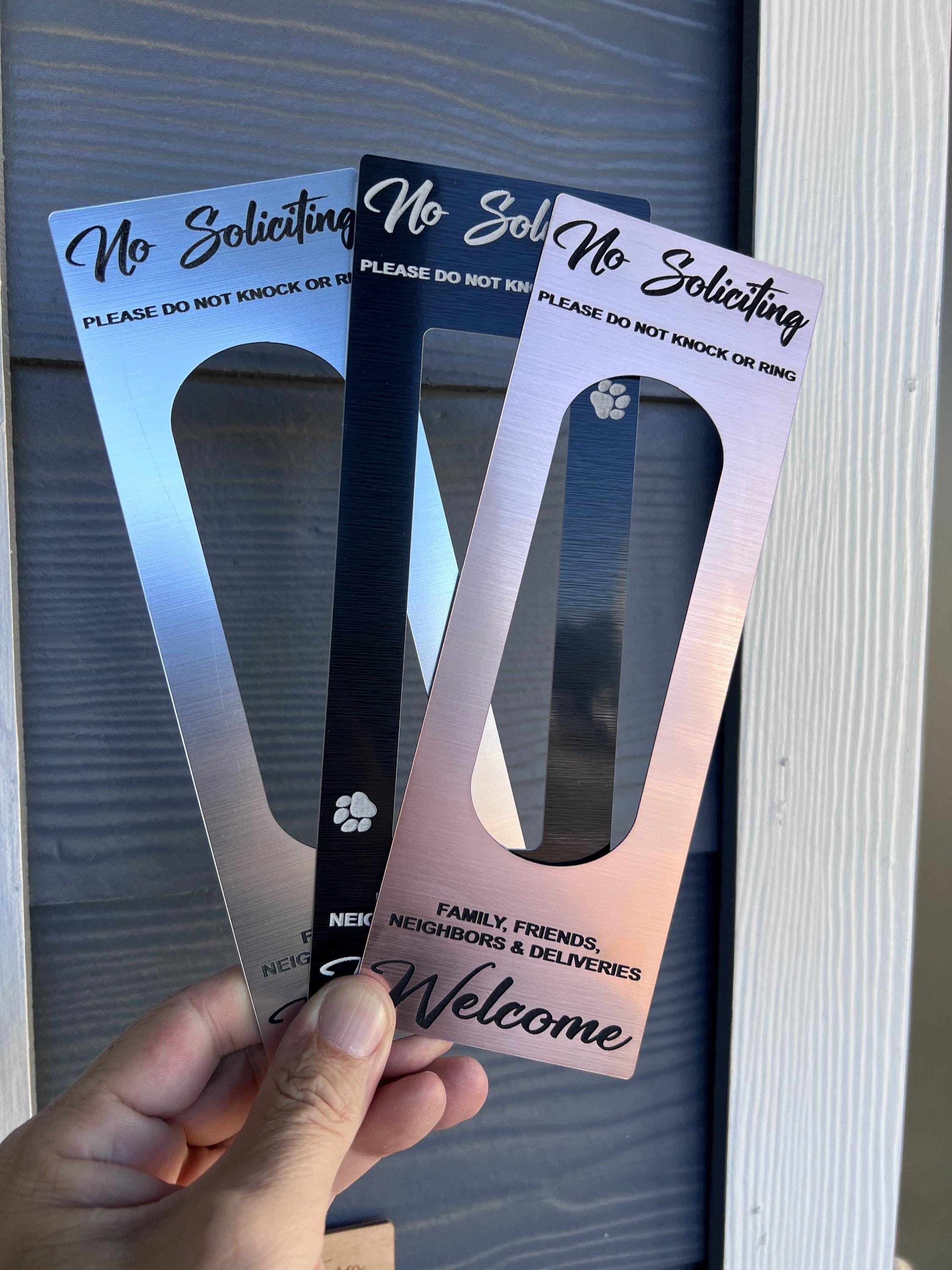 Customizable "No Soliciting" Video Doorbell Cover: Multiple Color Options, Optional Paw Print