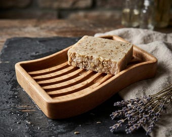 Classy Maple Wavy Soap Dish | Wooden Soap Saver | Minimalist Bathroom Decor