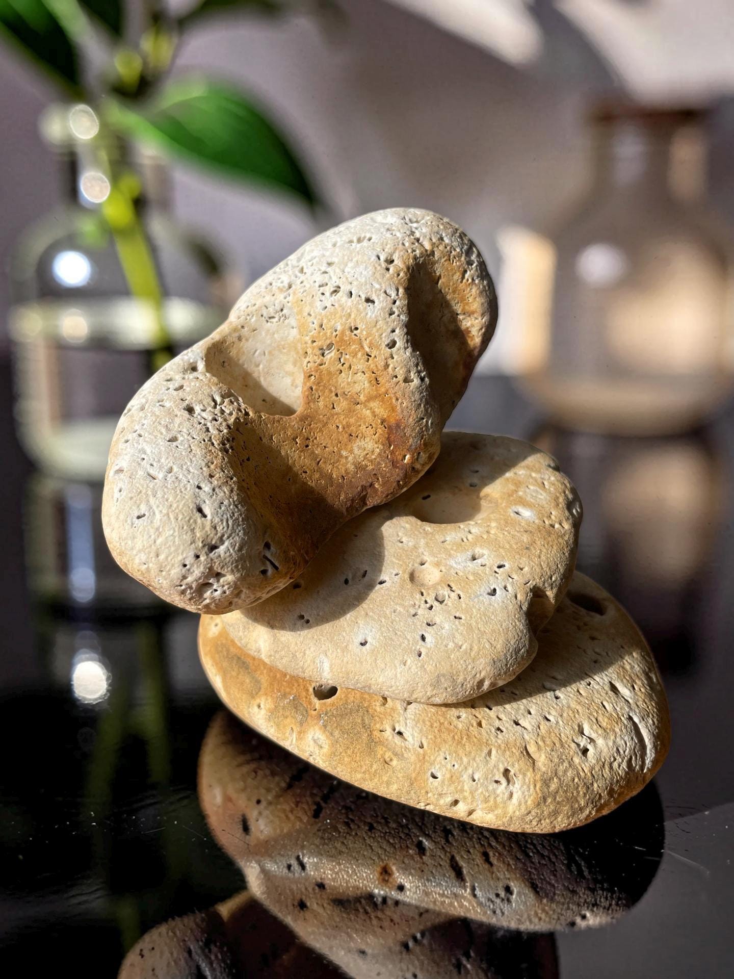 Aroma-Stone Essential Oil Diffuser. Natural chalkstone Ornament.