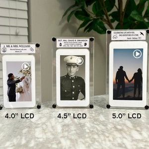 Handmade Digital Video Frame + Audio | You Create the Engraving, We do the Editing  | 4", 4.5", 5" LCD | Personalized Custom Memory Gift