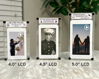 Personal Video Frame with Audio | You Choose the Engraving | 4", 4.5", 5" LCD | Custom Video Edit | Your Memories in Motion