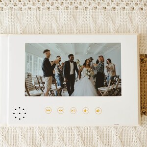 Personalized Cream Video Book, Minimalist Custom Cover with Black Lettering, Easy Upload, Includes Editing image 2
