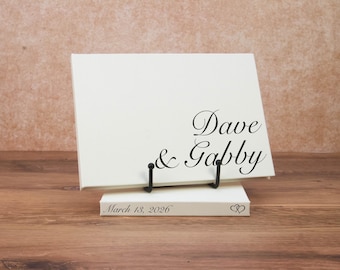 Custom Digital Photo Album with Audio, Cream Linen Video Book + Black Lettering Cover & Spine