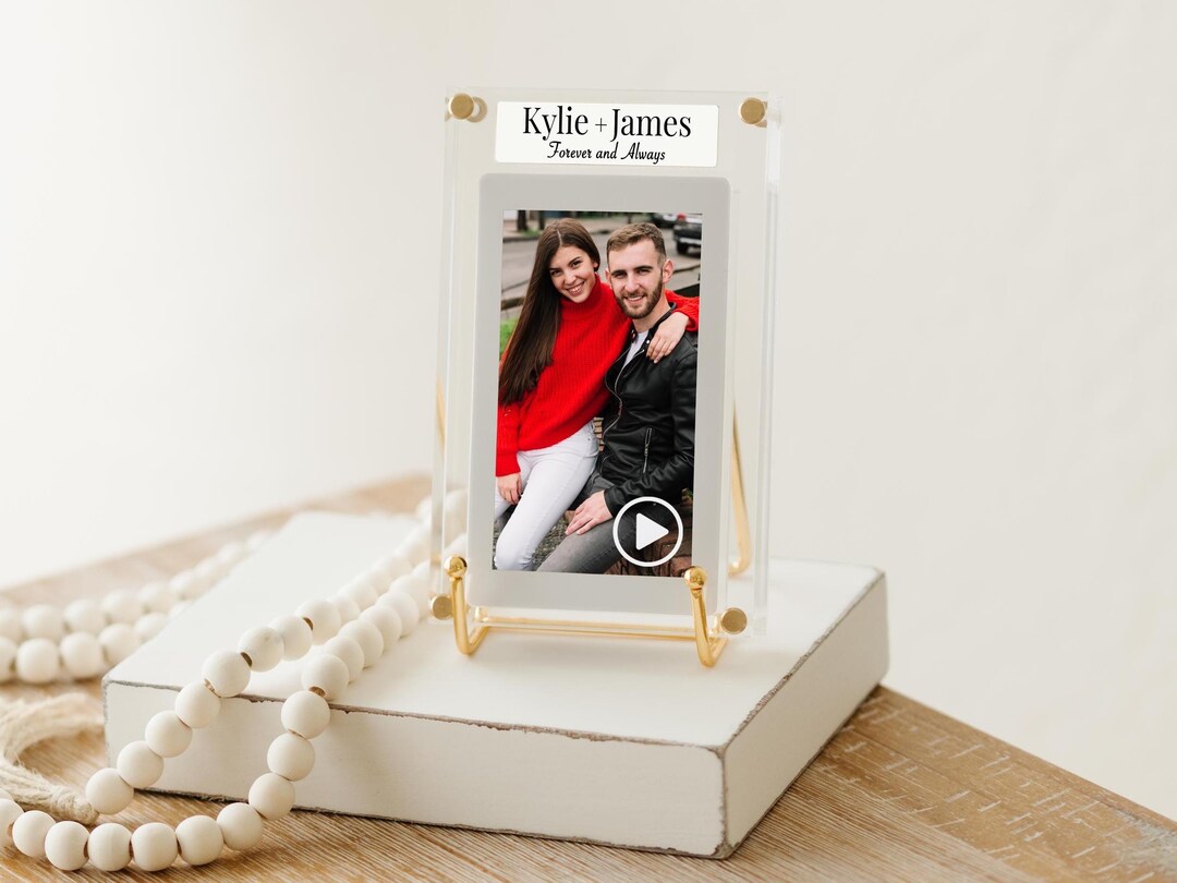 Video Post Frame Personalized Modern Acrylic Video Frame With Audio: Custom Engraving ...