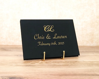 Personalized Black Linen Digital Photo and Video Book, Wedding Highlight, First Dance, Marriage Memory