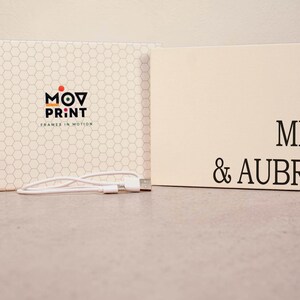 Personalized Cream Video Book, Minimalist Custom Cover with Black Lettering, Easy Upload, Includes Editing image 13