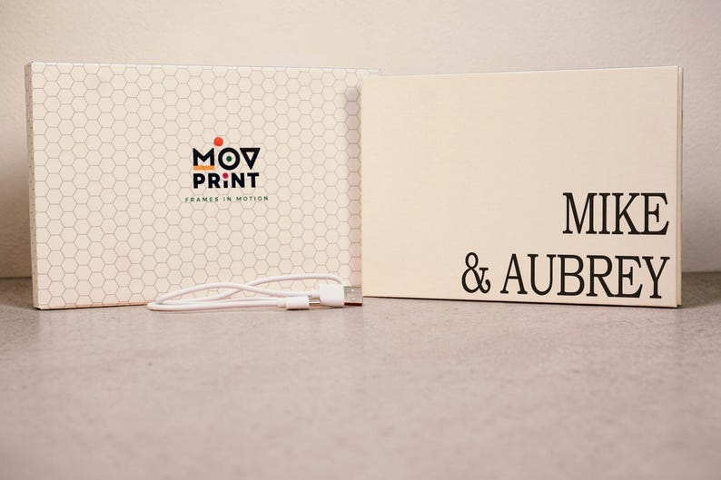 Personalized Cream Video Book, Minimalist Custom Cover with Black Lettering, Easy Upload, Includes Editing image 13