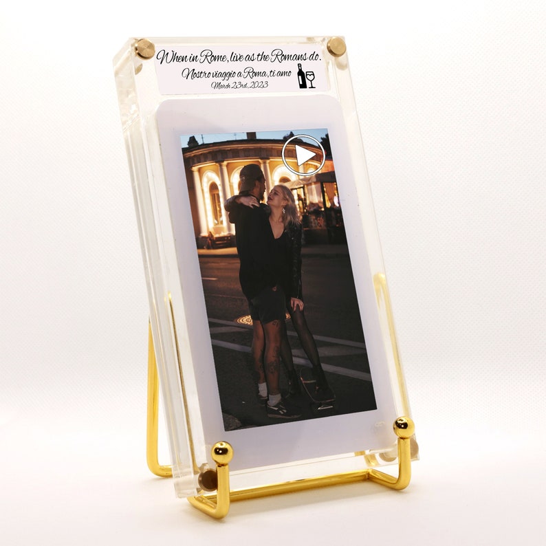 Handmade Video Frame with Audio You Choose the Engraving 4, 4.5, 5 LCD Personalized Video Gift Your Photos and Videos in Motion image 2