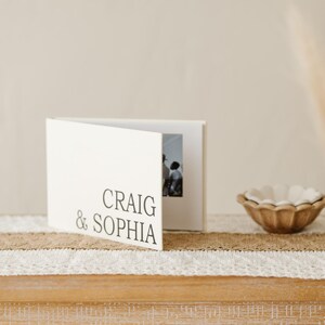 Personalized Cream Video Book, Minimalist Custom Cover with Black Lettering, Easy Upload, Includes Editing image 9