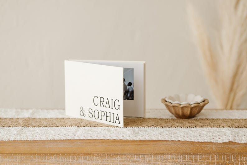 Personalized Cream Video Book, Minimalist Custom Cover with Black Lettering, Easy Upload, Includes Editing image 9