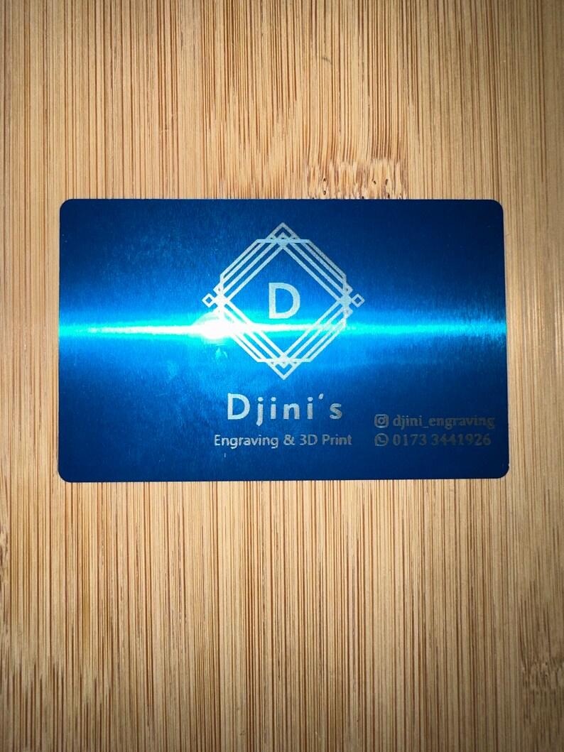 Aluminium Business Cards Etsy