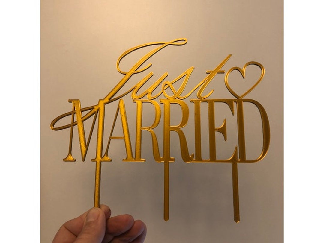 Just Married Cake Topper Etsy