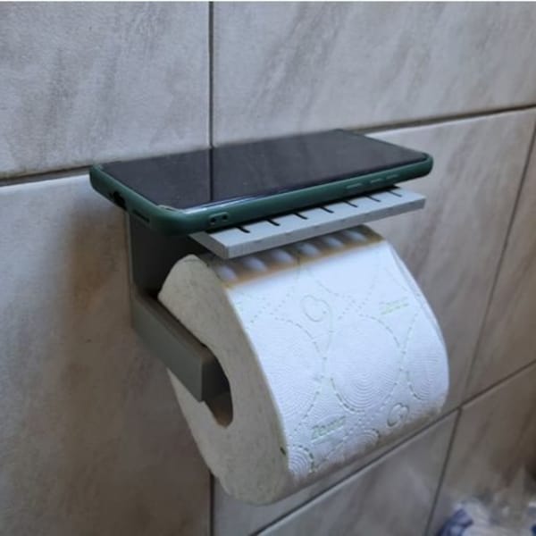 Toilet paper & phone holder