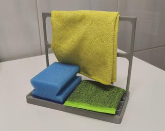 Kitchen Sink Organizer with Honeycomb Drain & Cloth Holder
