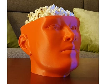 Binge Watcher's Popcorn Bowl,head, popcorn bowl, crisp, TV series,movie, nachos,home,human,home decor