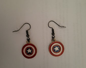 Marvel Captain America Small CZ Shield Dangle Earring - 1 Pair main image 1