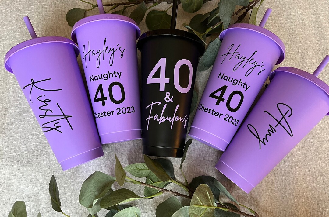 Customizable Cold Cups With Lid and Straws Personalised Cold Cups With ...