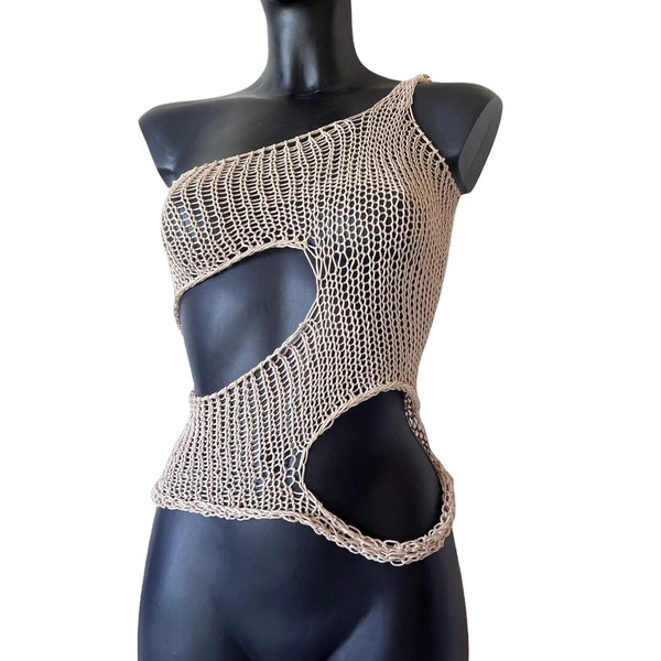 Y2K Knitted Crop Top Asymmetrical Subversive Halter Top