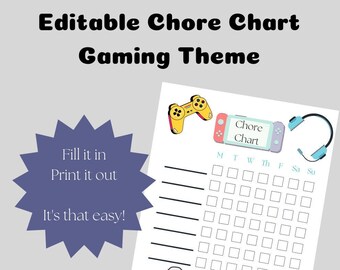 Gaming Chore Chart - Etsy