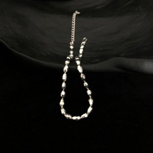 S999 Spearking Oval Beads Anklet A Real Solid 100% Fine Pure Silver999 Small Biling Anklet 4mm chain Daily Birthday Anniversary Wedding Gift