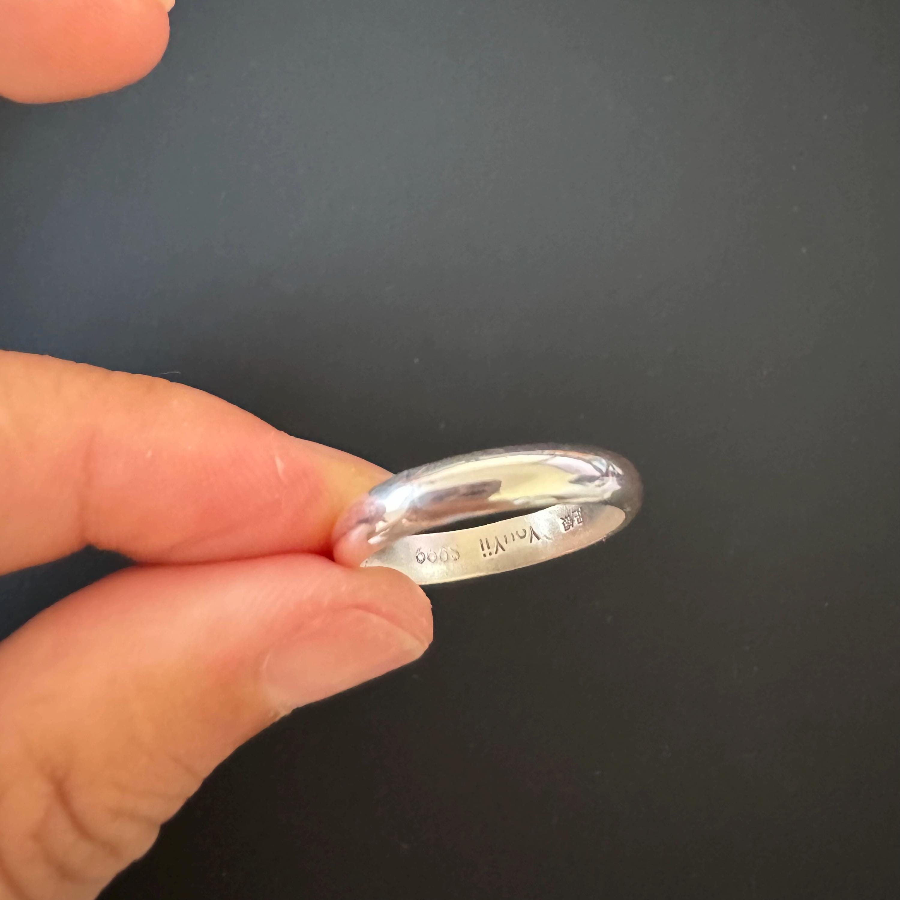 S999 Handmade Solid 999 Pure Silver Band Ring | 4mm Wide 