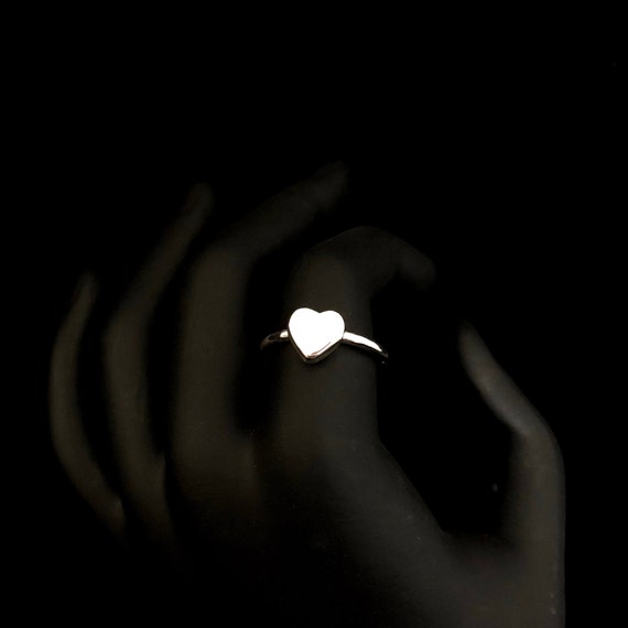 S999 Fine Silver Heart Ring - Handmade, Engrave Available